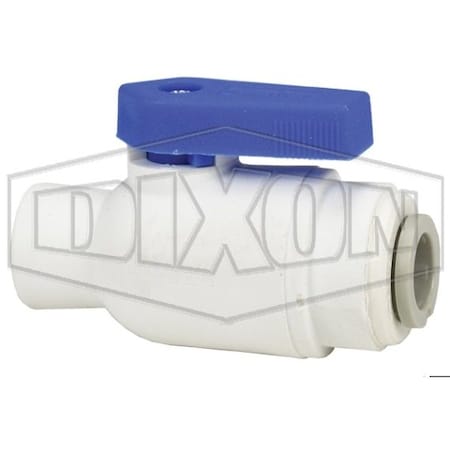 Dixon TrueSeal Ball Valve, 1/4 x 3/8 in, Tube x Female NPTF Connector, Glass-Reinforced Polypropylene Bod PP4VFC6-MG